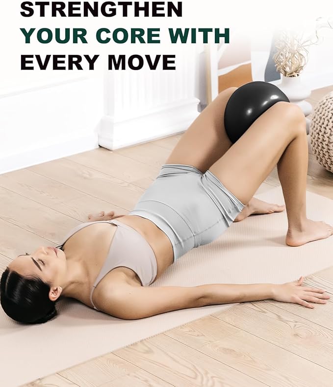 Trideer Pilates Ball 9 Inch, Small Exercise Ball with Exercise Guide for Yoga, Core Training, Physical Therapy, Balance, Stability, Stretching