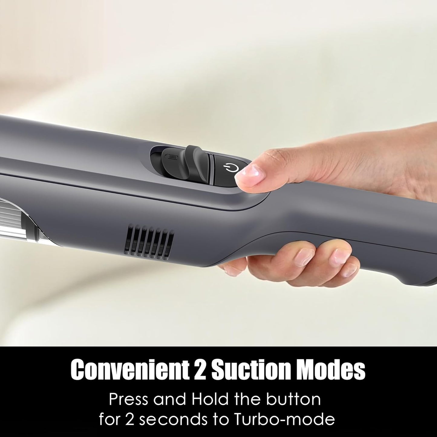 Handheld Vacuum Cordless, Lightweight 1.4lb with Powerful Suction, Charging Dock, Single Touch Empty and Detachable Dust Cup (Frosted Silver)