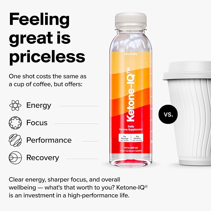 No Caffeine Exogenous Ketone Drink - 1 Month Supply of Caffeine-Free Energy Drinks with 10g Bioidentical Ketones Per Serving - Sugar Free, Salt Free, and All Natural (1 Month Supply)