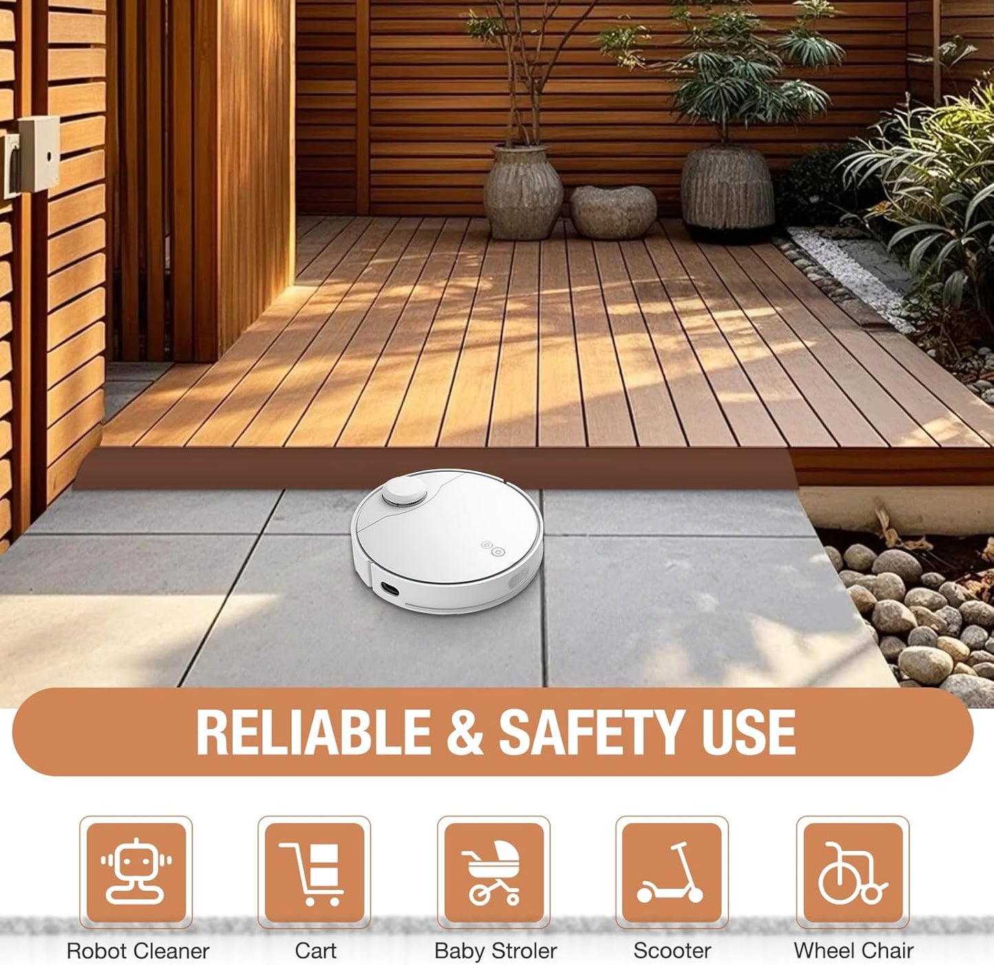 Floor Transition Strip Self Adhesive Vinyl Door Threshold for Doorways Carpet Edging Trim Overlap Edge Reducer for Laminate Floor, Carpet, Tile (Brown, 2/5" to 3/5", 6.6Ft)