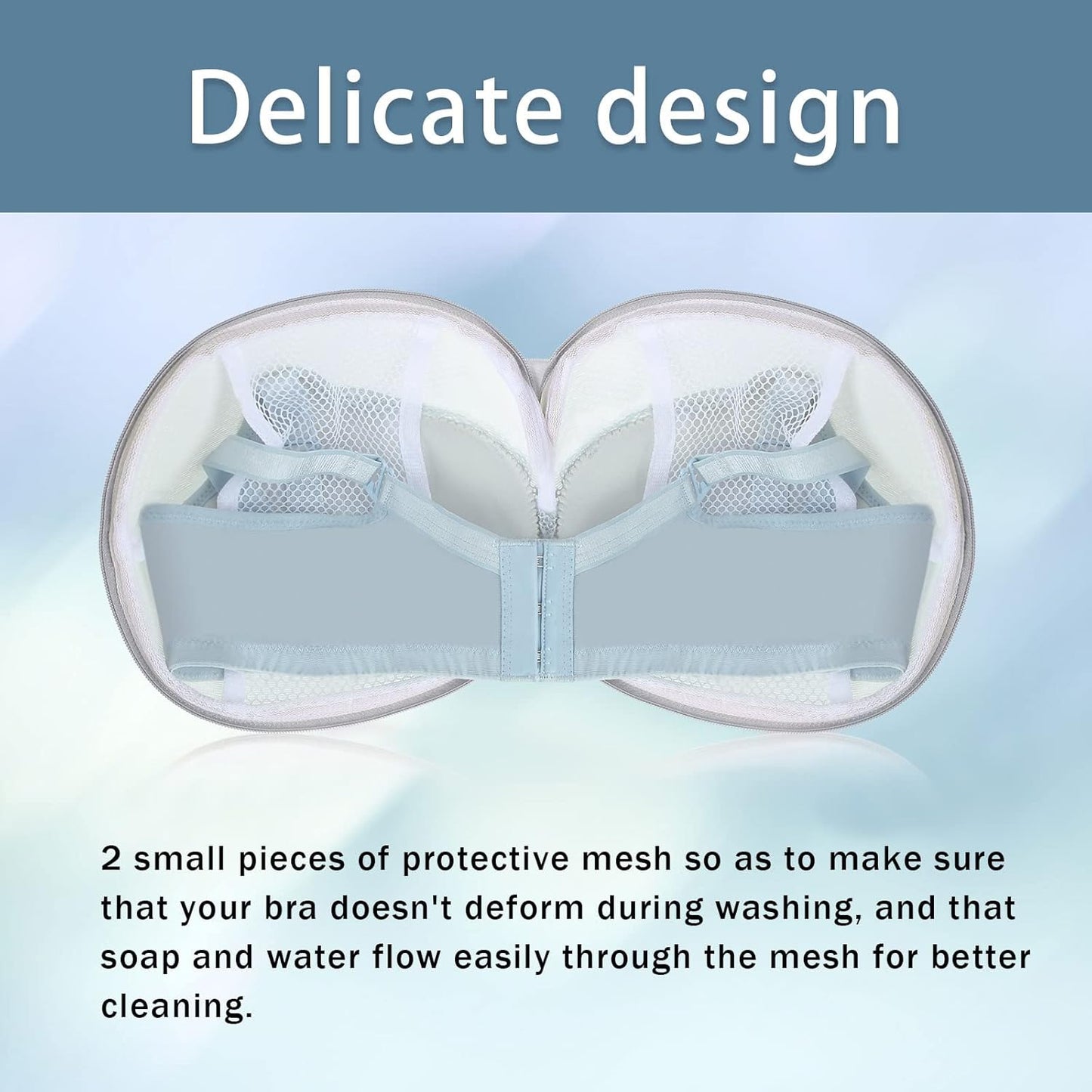 Shappy 6 Pieces Bra Washing Bag for Laundry Mesh Wash Lingerie Underwear Brassiere Washing Bags with Zipper for Women Laundry Storage(7.87 Inch,Gray)