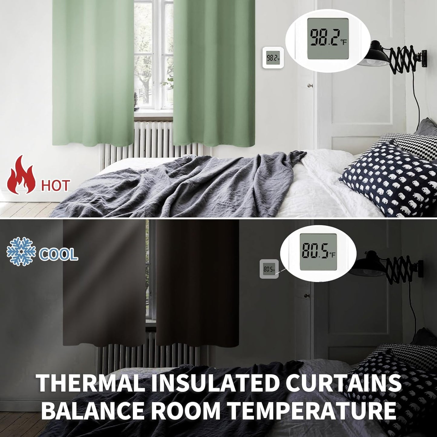 BGment Olive Green Blackout Curtains 45 Inch Length for Kitchen Bedroom Window - Short Thermal Insulated Drapes with Rod Pocket Room Darkening for Bathroom Cafe Rv Camper, 42 x 45 Inch, 2 Panels