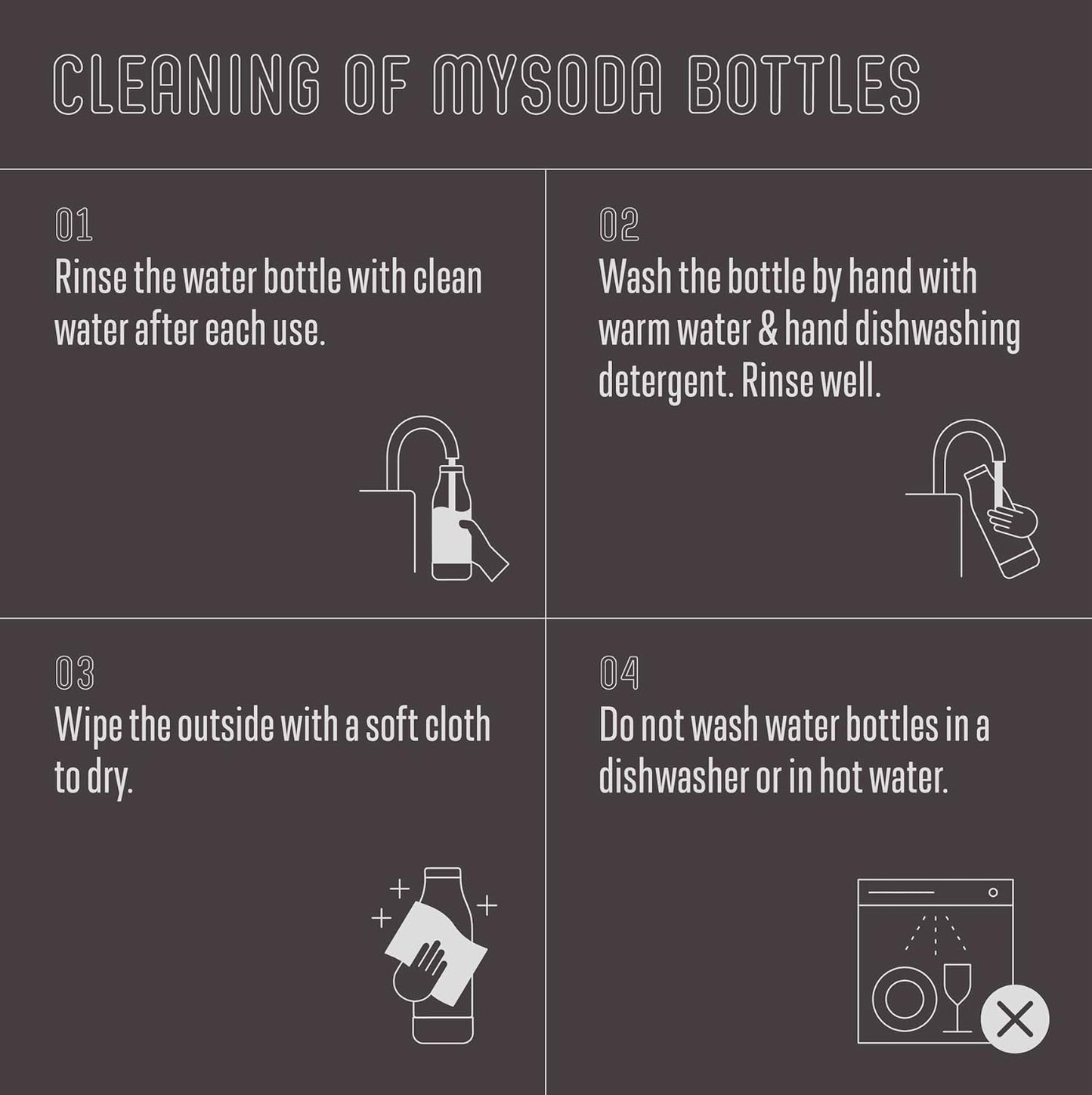 Mysoda Carbonating Bottles 2Pck 0.5L - Compatible with MySoda and any brands - Quick-Lock Reusable Bottles - Lid and Base Made of Wood Composite - BPA Free - Black