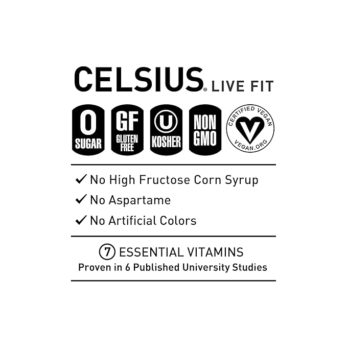CELSIUS Fizz Free Dragon Fruit Lime, Sugar Free Energy Drink, 12 Fl Oz (Pack of 12)