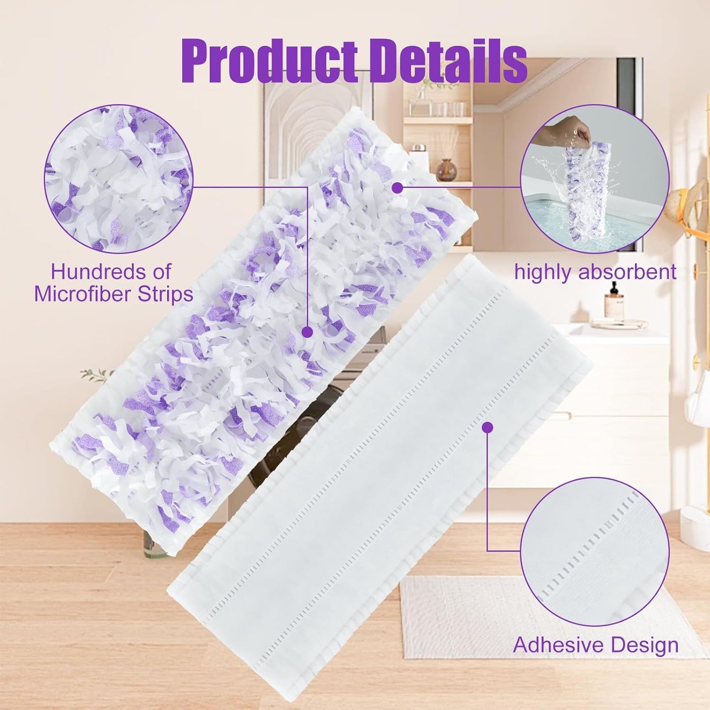 15 Pack Disposable Power Mop Refills for Swiffer Power Mop Multi-Surface & Wood Mopping Pad,Spray Wet Pads Refills, PowerMop Pads for Floor Cleaning(Quick-Absorb, No Residue)