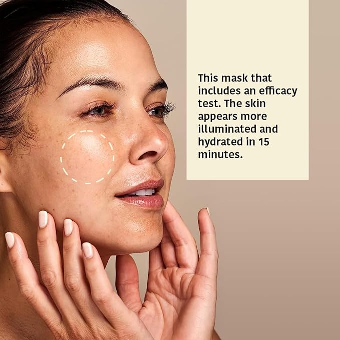 IROHA NATURE Face Masks - Packs for Better Skin (Pack of 5, Brightening & Hydrating Face Mask with Pure Vitamin C and Hyaluronic Acid)
