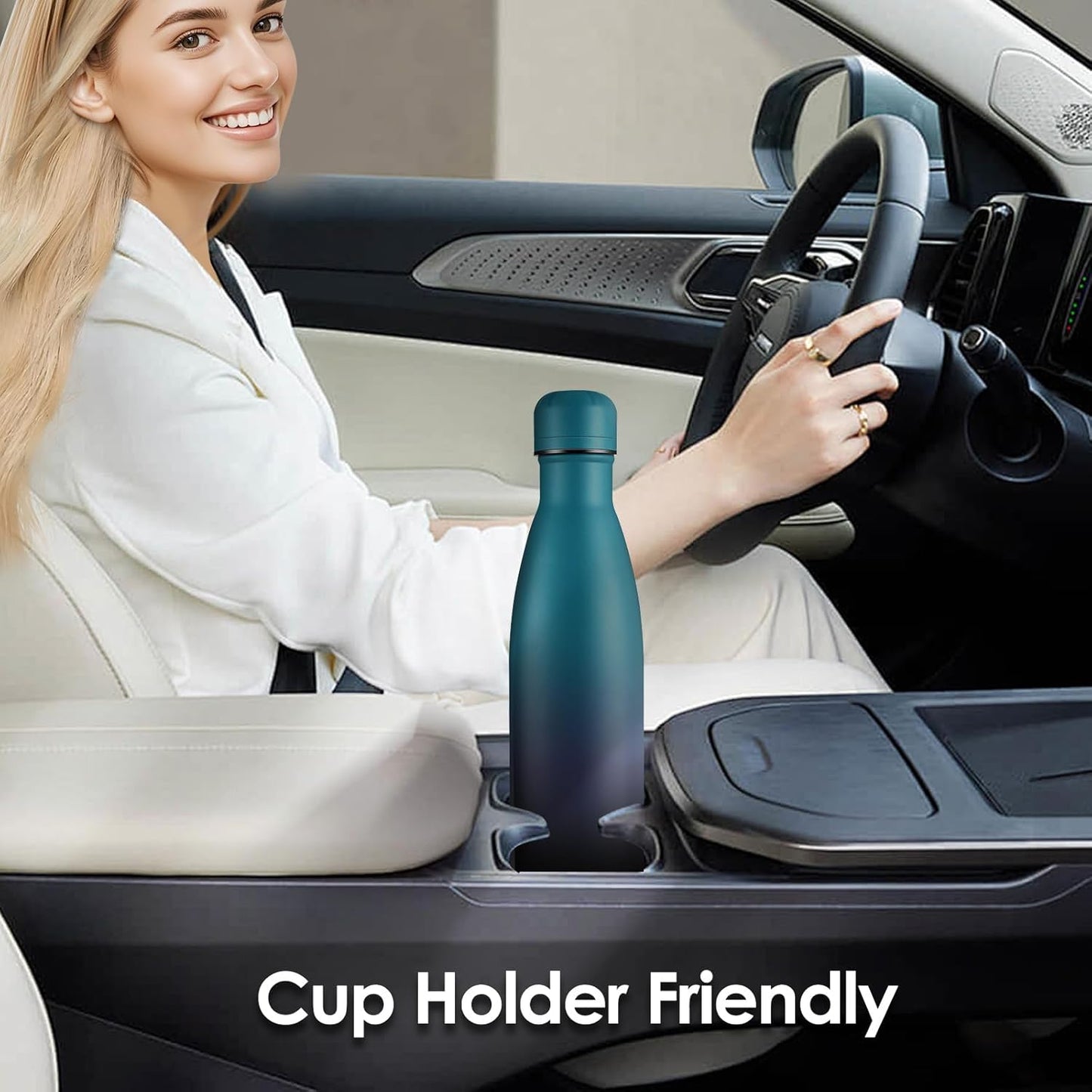 17oz Cola-Bottle Shaped Stainless Steel Leak-proof Water Bottle,Double Wall Vacuum Insulated Metal,Travel Mug For Sports Indoors & Outdoors,BPA-Free Kids Flasks,Dark Night(12 Pack)