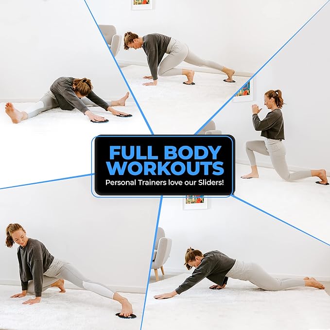 Multi Pack Core Sliders for Working Out, Dual Sided Exercise Gliding Discs (2 pack, Black & Red sets) for Use on All Surfaces, Gym & Home Total Body Workout Equipment, Great for Group Fitness Training, Gliders in Bulk for Workout