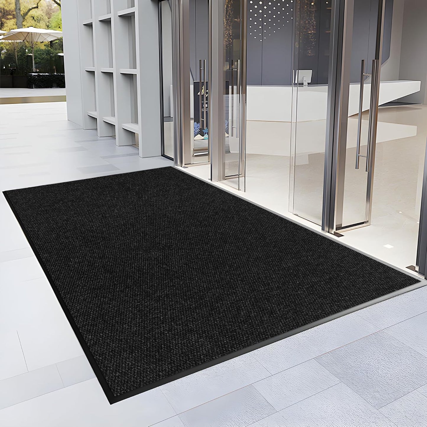 2′ x 13′ Front Door Mat Indoor Outdoor Entrance, Commercial Floor Mat Heavy Duty Dirt Trapper Entryway Doormat, Custom Size Non Slip Rubber Backing Welcome mat, Door Mat for High Traffic Area