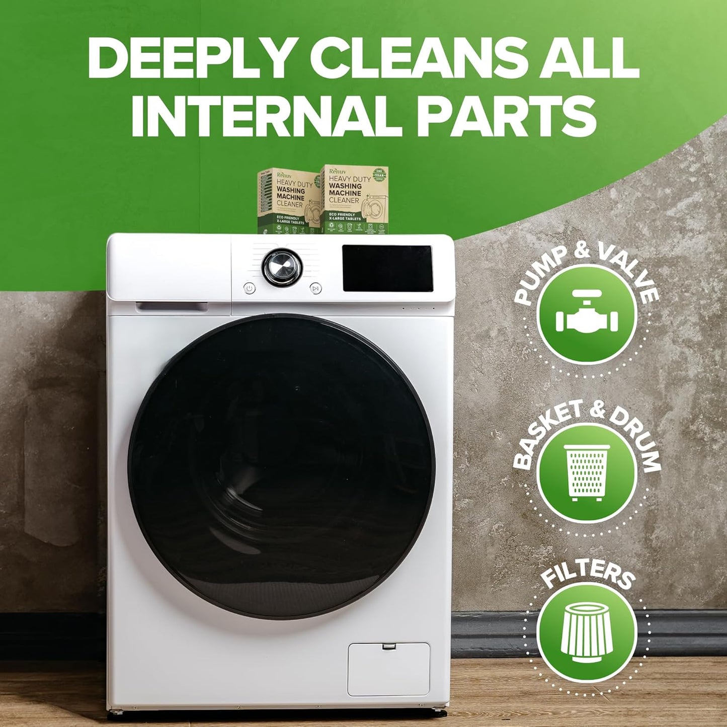 Dishwasher Cleaner + Washing Machine Cleaner Bundle - Heavy Duty Appliance Deep Cleaning, Descaling and Deodorizing.