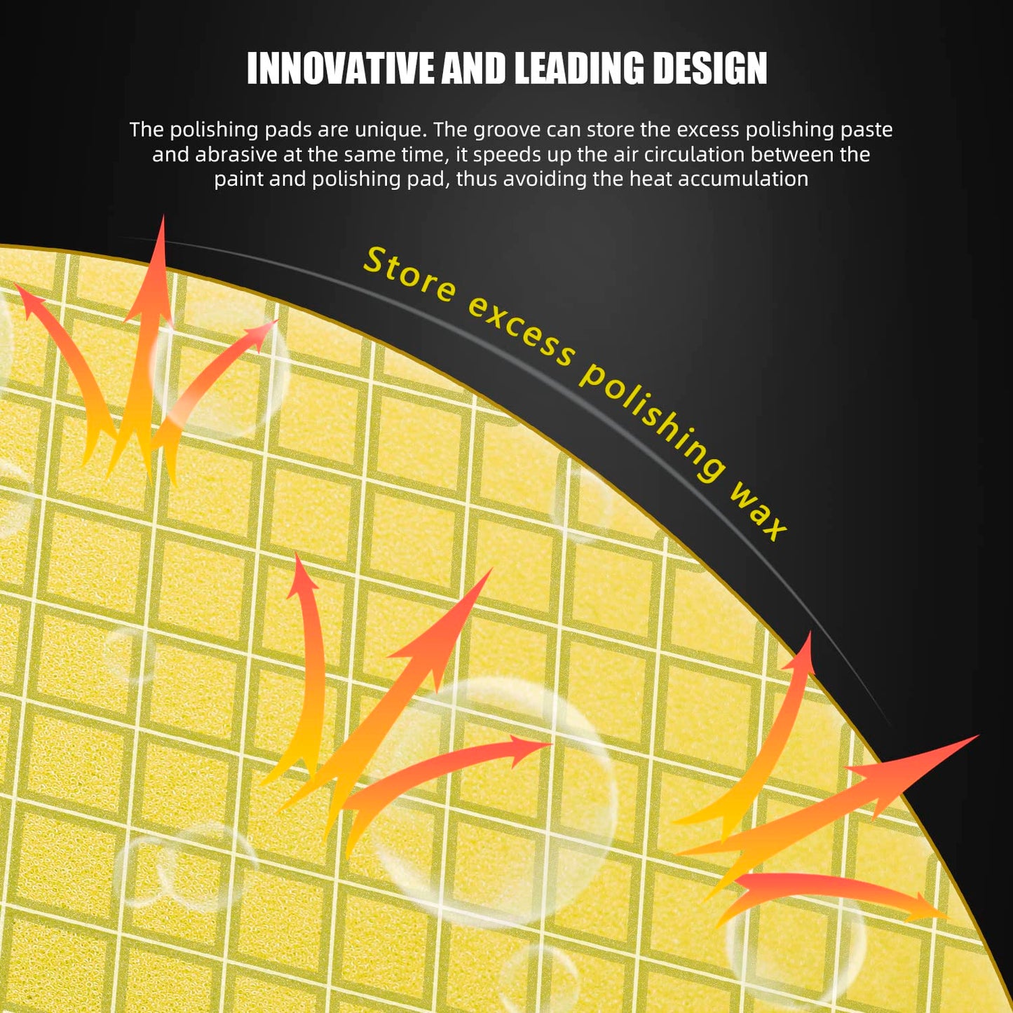 Yellow Medium Cut Pad, 1Pc 6 Inch Buffing Polishing Pads for 150mm Backing Plate Compound Buffing Sponge for Car Buffer Polisher Compounding, Polishing and Waxing -FPTSS6Y