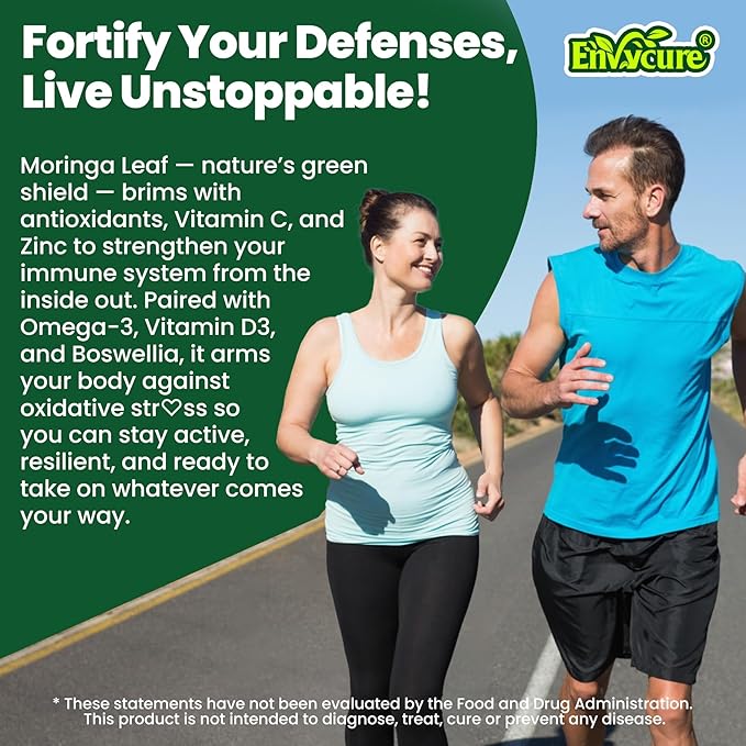 Organic Moringa Gummies 1000mg for Women Men, Liposomal Nutrient-Dense Pure Green Superfood, w/Vegan Omega-3, Boswellia, L-Theanine & Probiotic, for Energy, Focus, Antioxidants & Gut Health, 120Cts