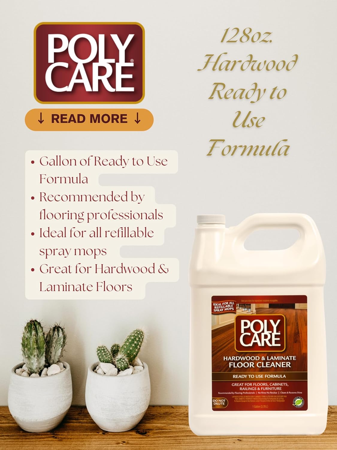 Hardwood Floor Cleaner Refill - 128 fl oz - Fresh- Refill for Spray Mops and Spray Bottles - Residue-Free Floor Cleaning Solution for Wood or Laminate Floors