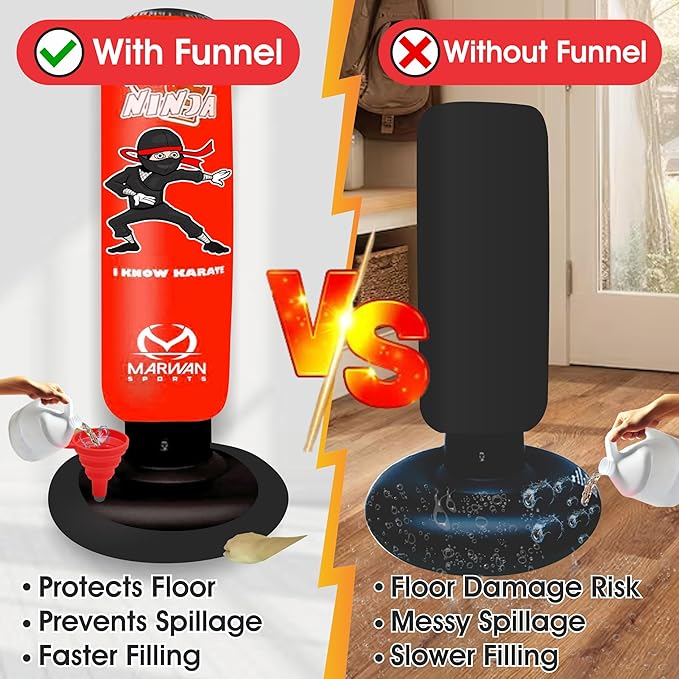 Durable Inflatable Kids Punching Bag for Karate and Boxing – Bounce-Back Martial Arts Bag for Boys and Girls, Great Birthday Gift to Relieve Energy and Build Skills for Boys Ages 4-12