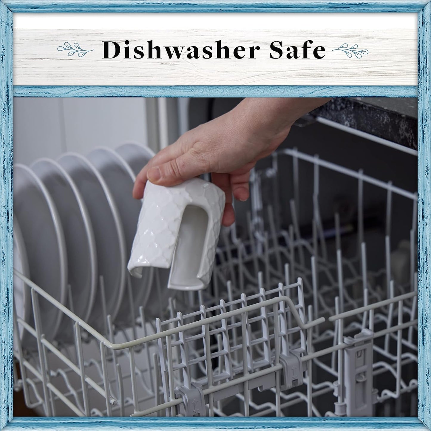 Home Acre Designs Sponge Holder for Kitchen Sink - Rustic Farmhouse Home Kitchen Decor - White Ceramic