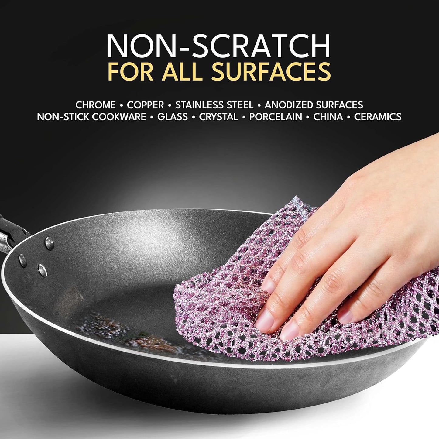 The Crown Choice Heavy Duty Non-Scratch Dish Scrubbers for Cleaning Dishes & Pots (6Pcs) - Replace Kitchen Sponges for Dishwashing with Our Scouring Pads - Try Our Alternative Dish Washing Scrub
