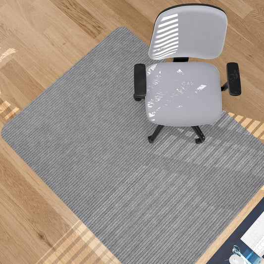 Placoot Desk Chair Mat for Hardwood Floor Corduroy Surface 1/6" Thick 55"x35" Office Chair Mat for Rolling Chairs-100% Large Anti-Slip Backing Under Desk Low-Pile Office Rug Floor Mat for Office/Home