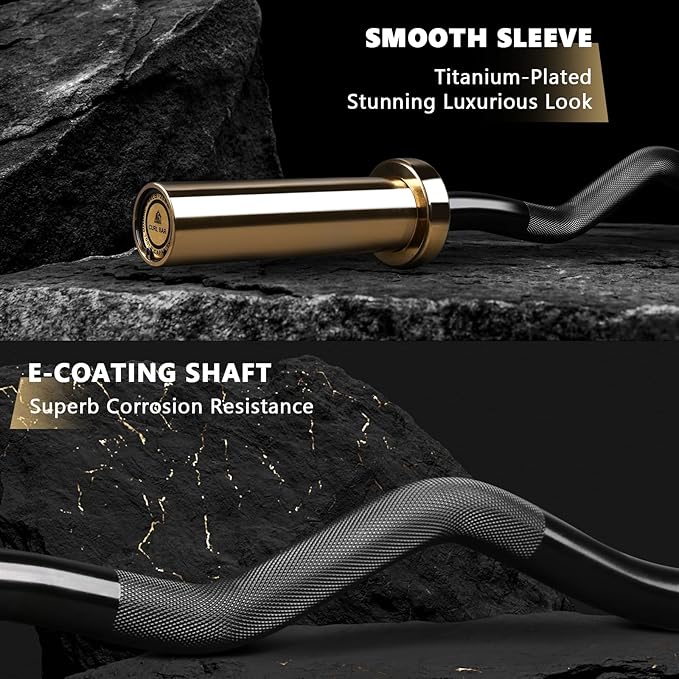 LIONSCOOL Premium 4ft/4.9ft/6ft Barbell for Strength Training and Olympic Weightlifting, 2 Inch Bar for Squats, Curls, Deadlifts, Presses, Hip Thrusts, 350lbs/500lbs/700lbs Weight Capacity