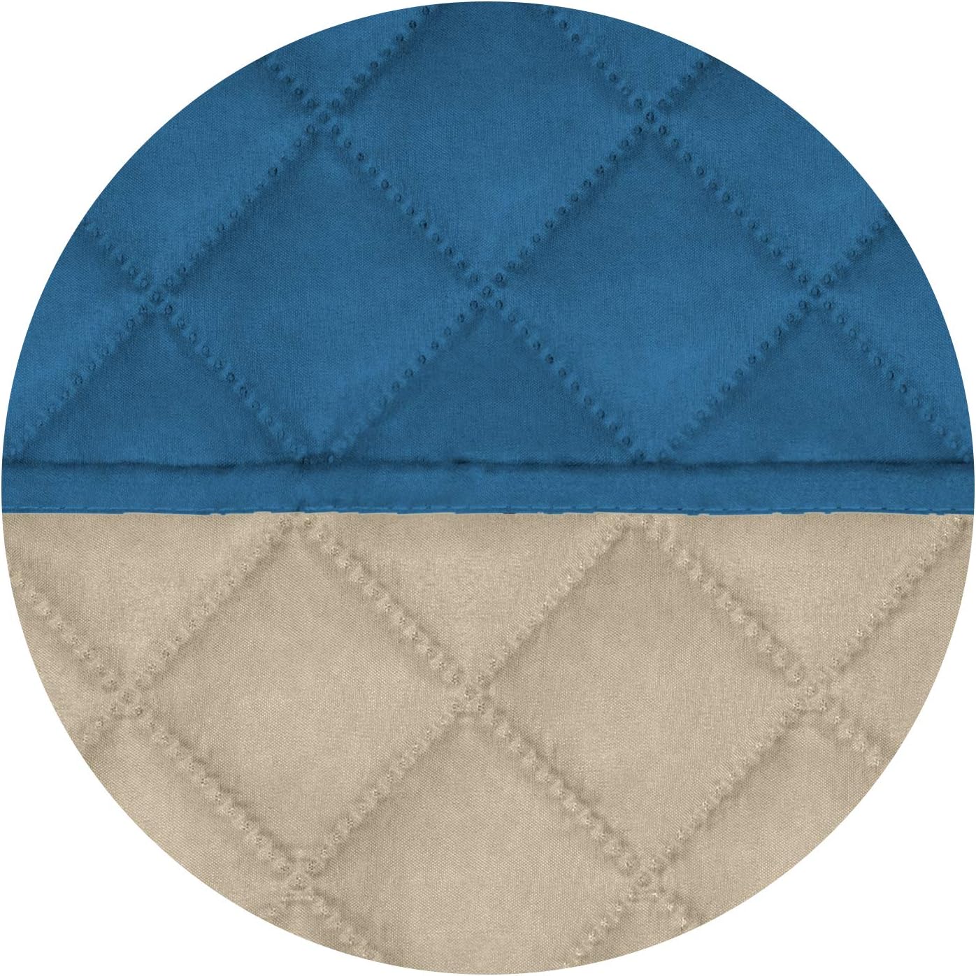 PureFit Reversible Quilted Sofa Cover, Water Resistant Slipcover Furniture Protector, Washable Couch Cover with Non Slip and Elastic Straps for Kids, Dogs, Pets (Small Recliner, Peacock Blue/Beige)
