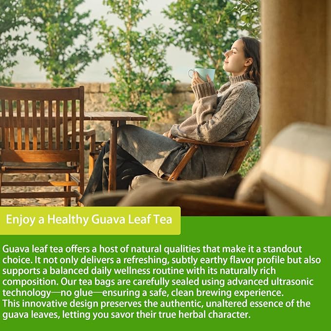 Samcci - Guava Leaves Tea Bags, 50 Teabags - Hojas De Guayaba, Premium Guava Leaf Tea - Immune Support - Digestion & Relaxation - Non-GMO - Caffeine-free