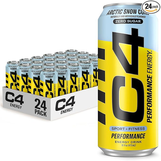 Cellucor C4 Energy Drink, Skittles, Carbonated Sugar Free Pre Workout Performance Drink with no Artificial Colors or Dyes, 16 Oz, Pack of 24