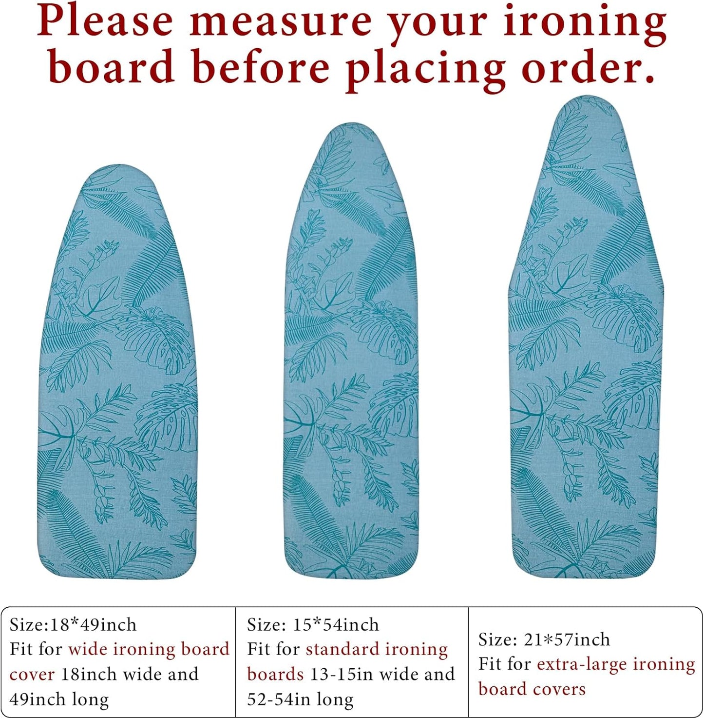 Ironing Board Cover for 18" x 49", Extra-Wide Pad with Elastic Edge, Thick Padding, Anti-Scorch, Bonus Mesh Cloth