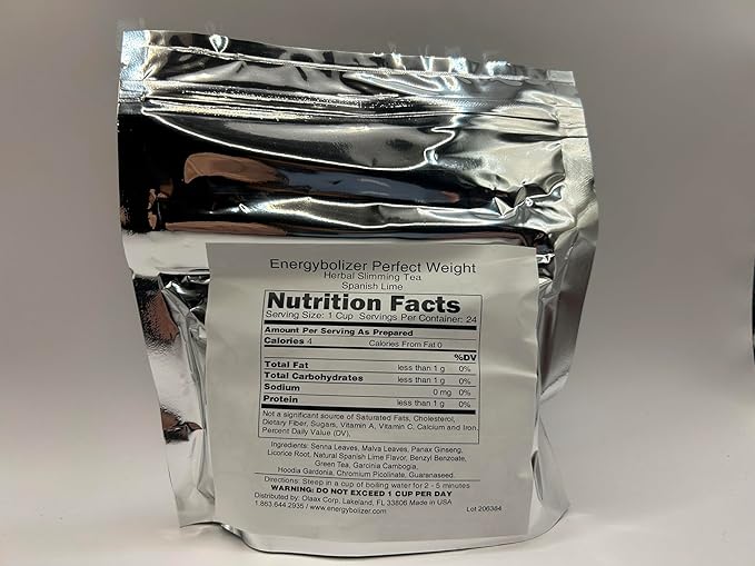 Energybolizer Perfect Weight Herbal Tea (24 Bags)| Natural Energy Booster for Women and Men | Increase Energy, Improve Digestion (Spanish Lime)