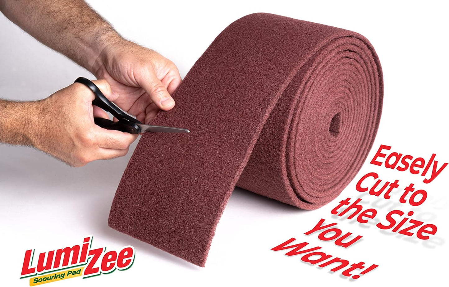 Heavy Duty Scrubbing Pad Roll 19ft Ultra Size Sponge Scouring Pad Brown19ft x 6in x 0.3in (6m x 15cm x 8mm) Tough Stains and Grime Clean Kitchens Floors Bathrooms Walls Windows