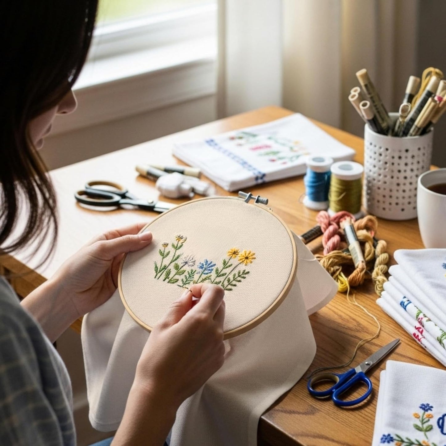 WHITEWRAP Flour Sack Towels| Tea Towel for Crafts| Kitchen Dish Cotton Blank Towel for Embroidery| Baking Bread Proofing Linen Cover| Thick Absorbent Quick Dry|12 Pack 18"x28" Natural