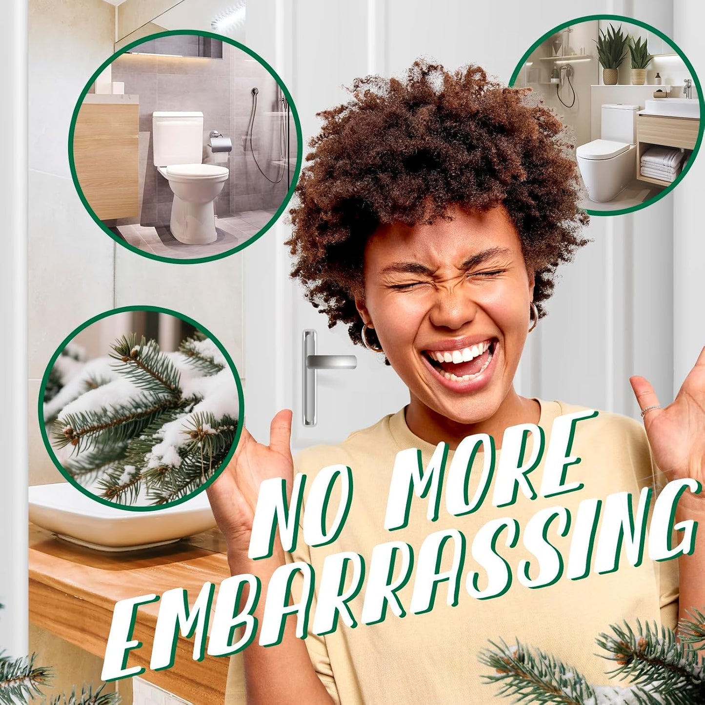 Holiday Toilet Spray, Balsam Forest, 4 Fl.Oz, Up to 200 Uses, Eliminates Bathroom & Toilet Odors, Air Freshener Bathroom Spray