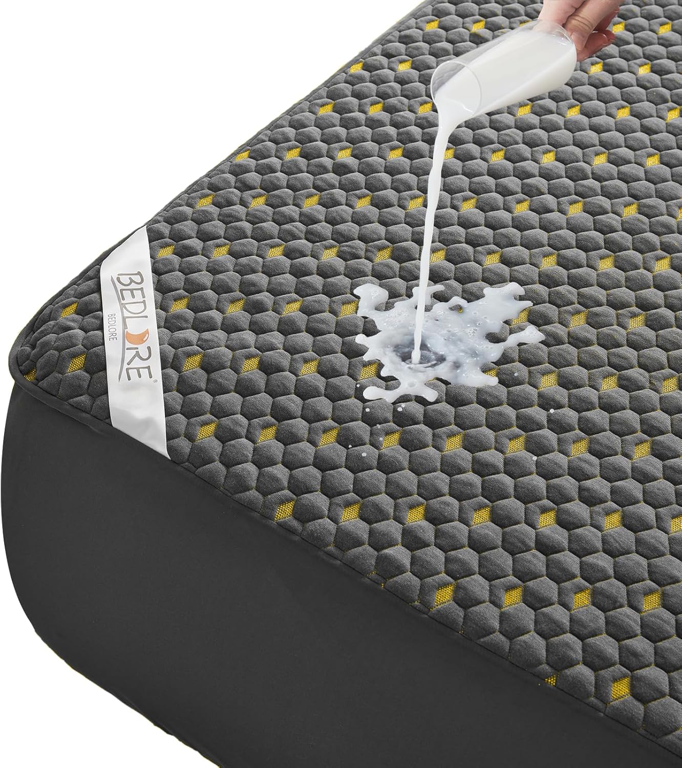 Waterproof Mattress Protector, King Size Mattress Pad Fitted 6"-18" Deep Pocket, 3D Air Fabric Breathable Bed Mattress Cover Noiseless Washable for Home, Bedroom, Hotel(Carbon Gray)