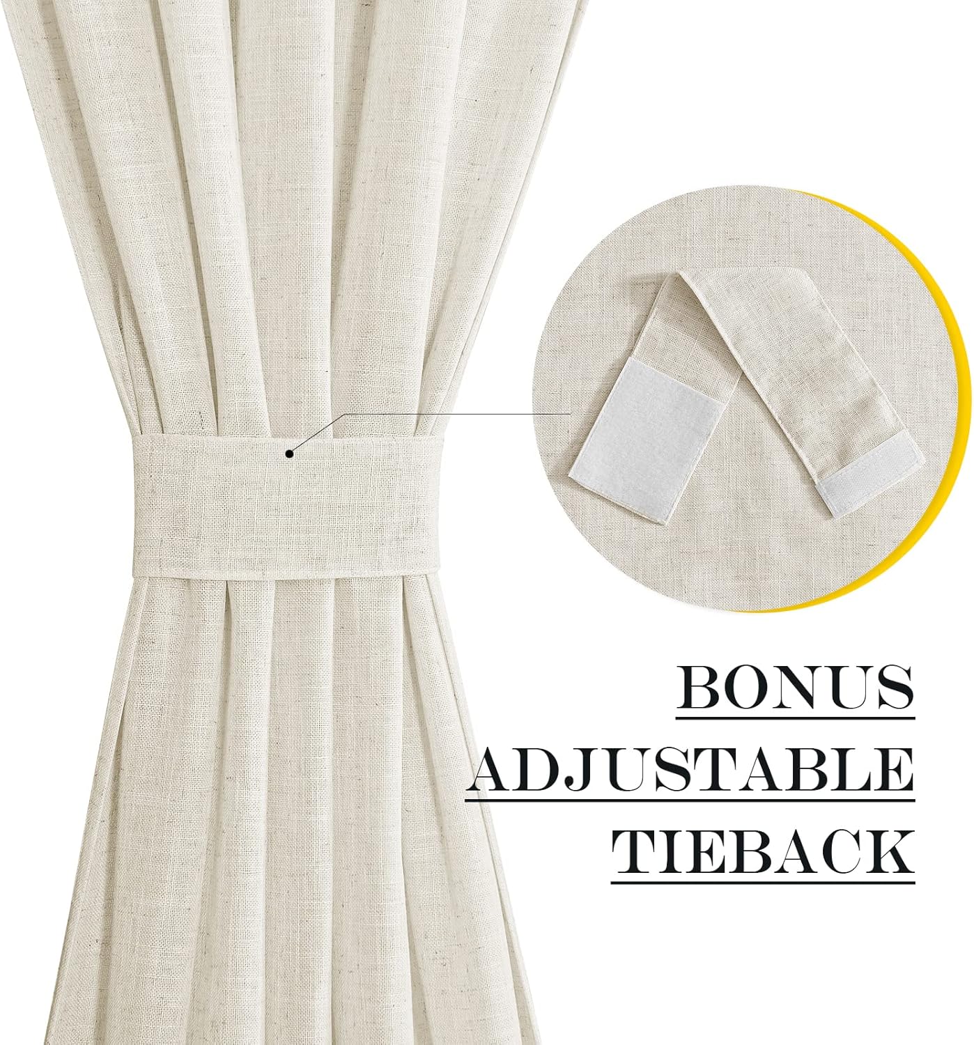 NICETOWN Flax Linen Burlap Door Curtains for Windows, Sheer French Door Cover 72 inch Length for Kitchen, Farmhouse Inusalted Curtain for Doorway/Sliding, 1 PC, 30 x 72 Inches