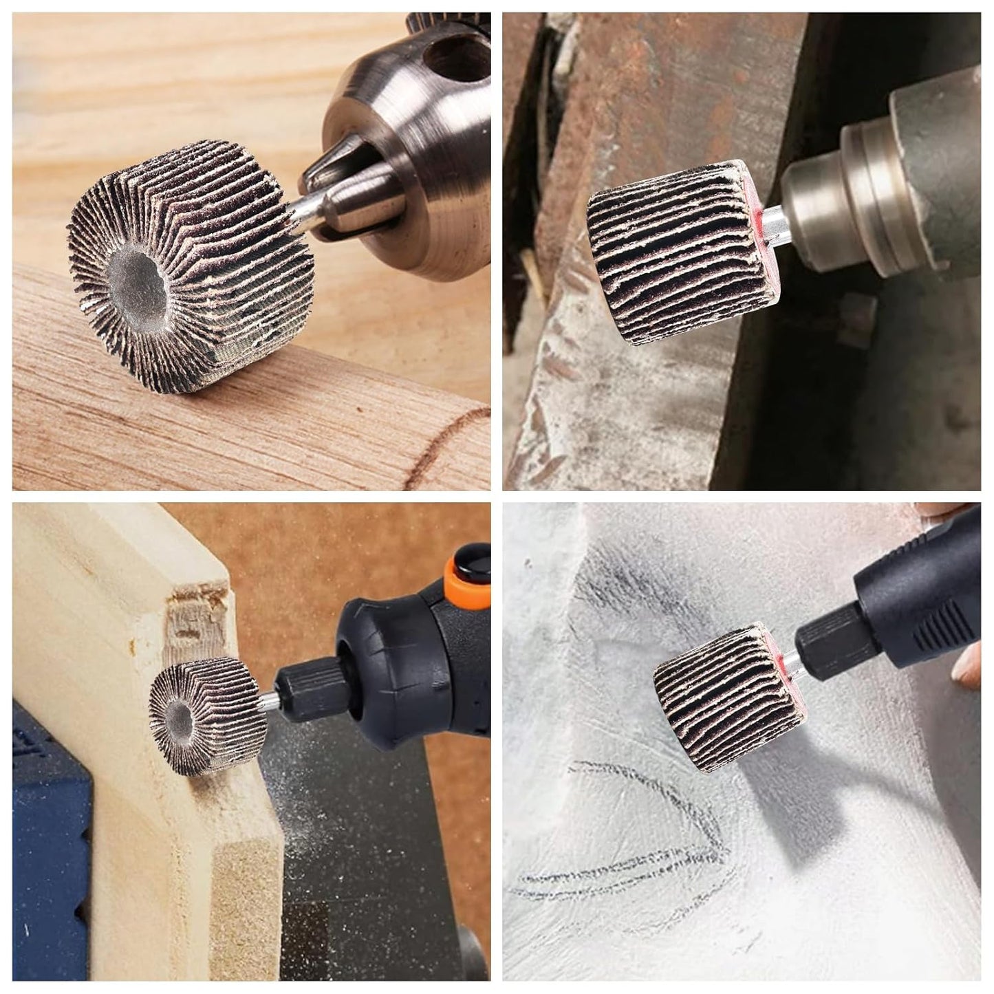 24Pcs Abrasive Flap Wheel Sander Set 80 Grit Sanding Flap Wheels Abrasive Flap Wheel Set 1/4" Shank Sanding Paper Polishing Wheel Die Grinder Flap Wheel for Grinding, Polishing, Deburring