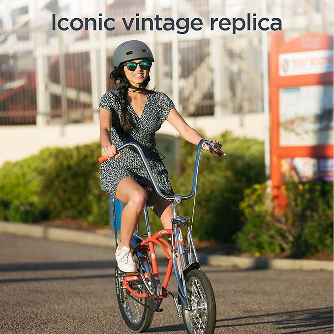 Schwinn Krate Classic Sting-Ray Bike, 20 Inch Bike for Kids or Adults, Steel Frame & Springer Fork, Fenders, Single Speed, Coaster Brake, Grey Ghost, Lemon Peeler, Coal, Grape, Orange or Apple