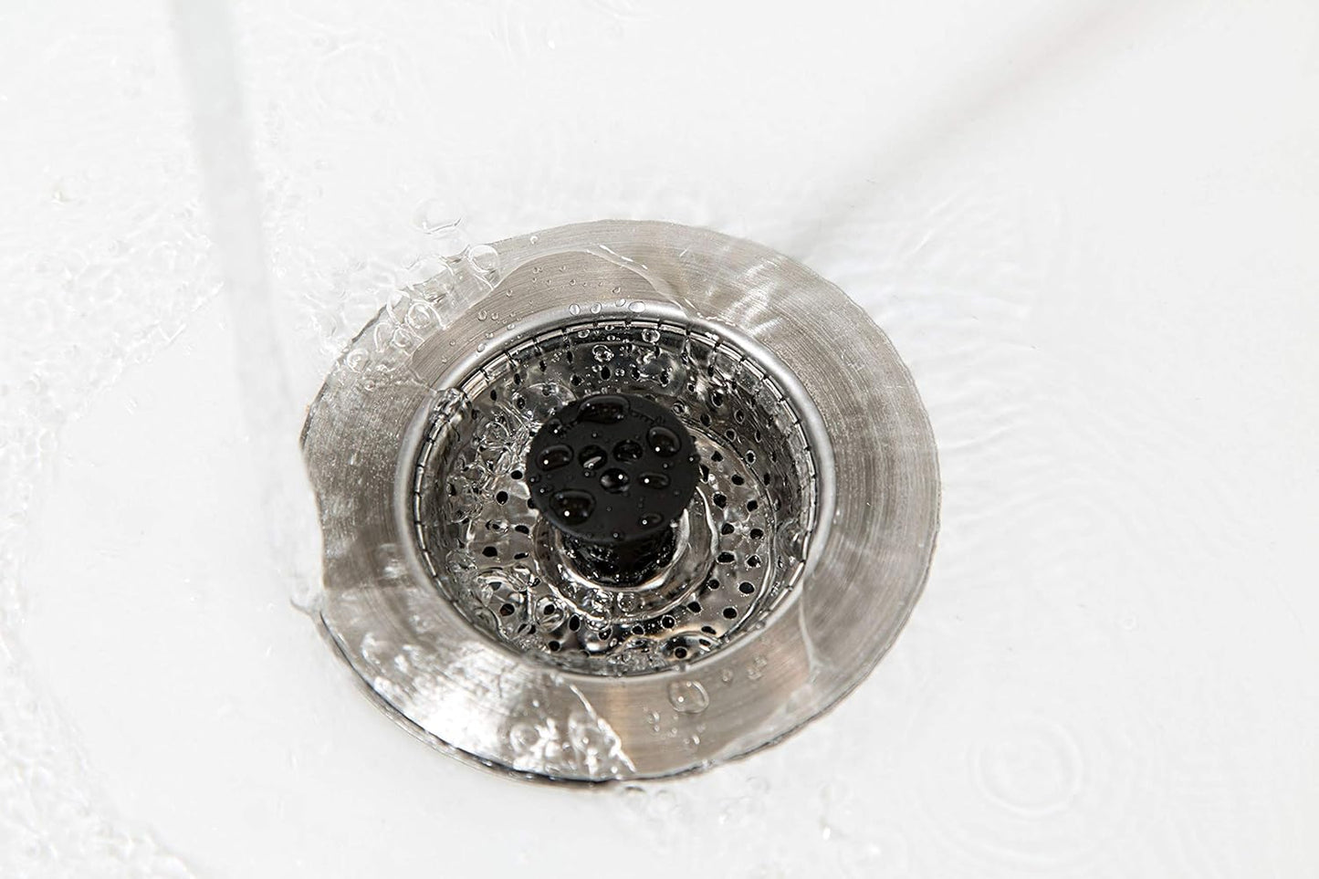 SinkShroom Revolutionary Clog-Free Sink Strainer Basket, 2-Pack, Stainless Steel