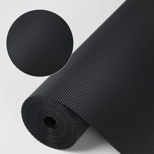 HooTown Shelf Liner Kitchen Cabinet Drawer Mats 23.6 Inch Wide x 78.7 inches Long, Non Slip EVA Plastic Water Resistant Pad for Bathroom Drawers,Shoe Shelves, Under Sink, Black
