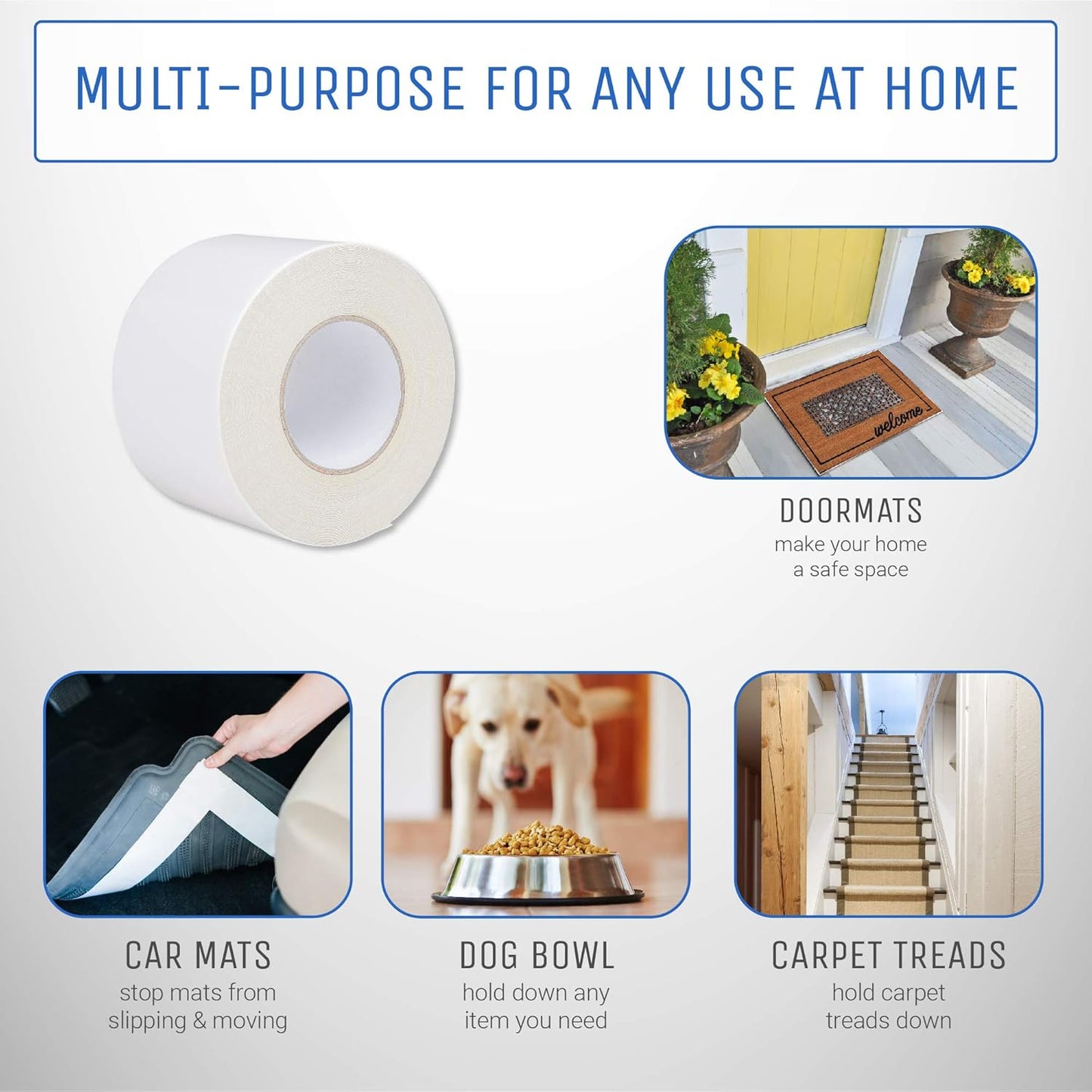 Strongest Double Sided Carpet Tape, 2 Inch by 40 Yard, 120 feet! 2X More! 5 Stars Professional Grade, Industrial Strength, Heavy Duty Rug and Carpet Underlayment Adhesive