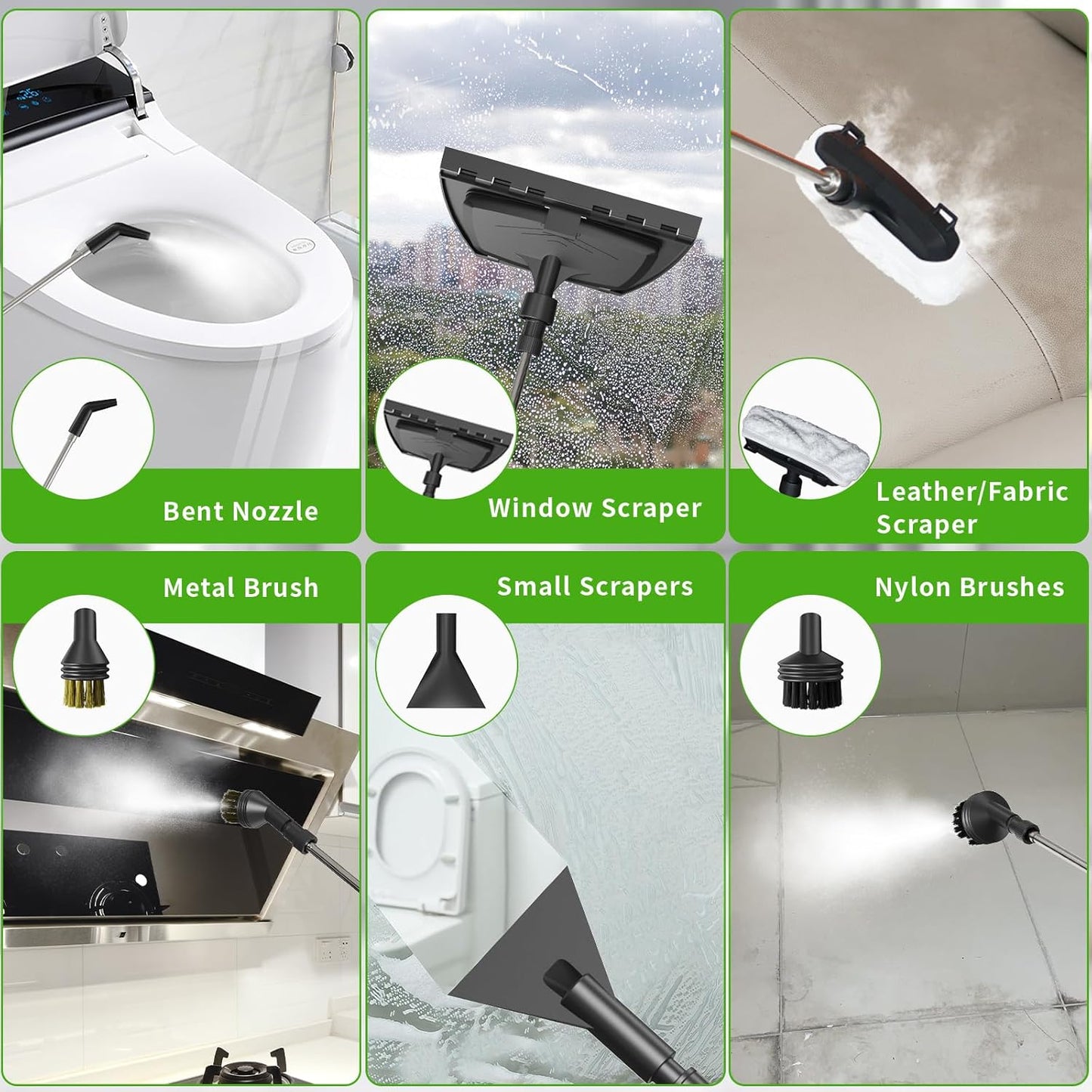 Handheld Steam Cleaner, 2500W High Pressure Steamer for Cleaning, Portable Steam Cleaner with 1.6L Water Tank, 3 Levels Adjustable Handle, Steam Cleaner for Home, Car, Furniture, Bed Bugs (Red)