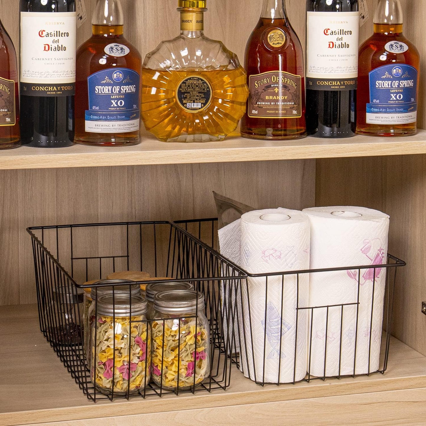 16inch Upright Freezer Organizer Baskets for 13-14,16-21 cu.ft Standup Freezer, Settle freezer chaos and reduce food waste effectively, Durable, Fully Use Space, Improve Air Circulate, Black, Pack 6