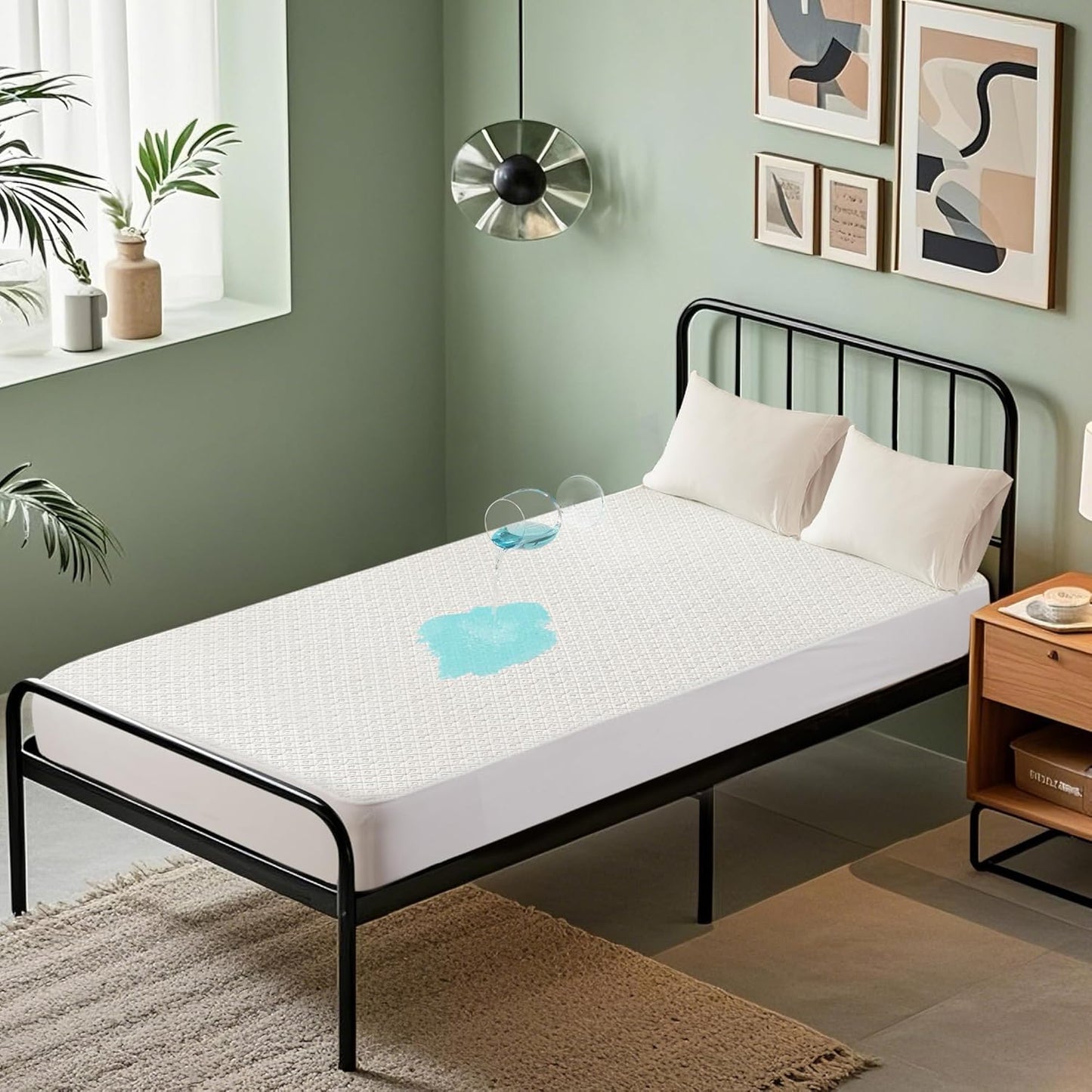 BEDLORE Waterproof Twin XL Mattress Protector, Noiseless Mattress Cover with Stretchable Pockets for 6-15 inches Mattress, Soft Breathable Mattress Pad College Dorm Size for Back to School (White)