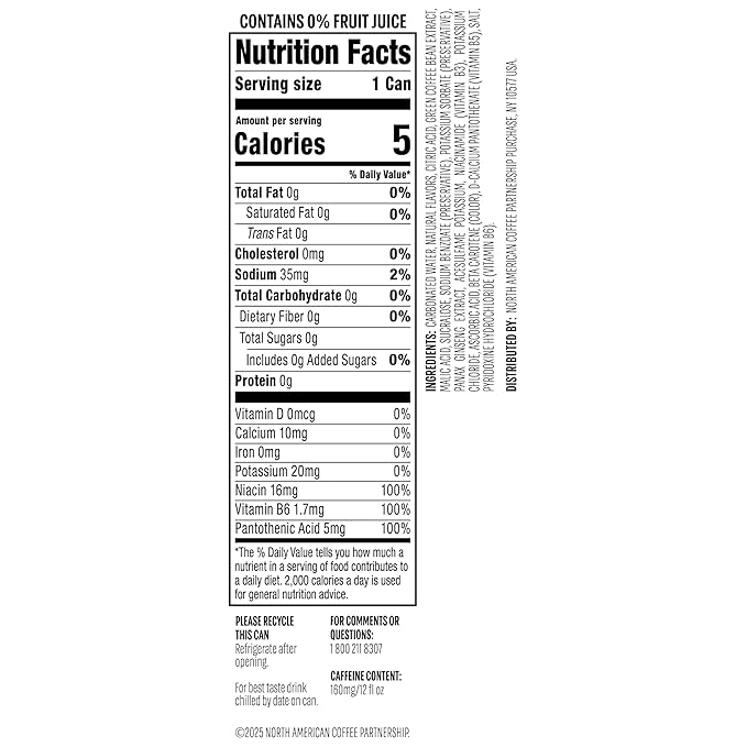 Starbucks Iced Energy Drink, Tropical Peach, Zero Sugar Energy Drink, Plant Based Caffeine, Hydration, Mental Clarity, 12 Fl Oz Cans (Pack of 12)