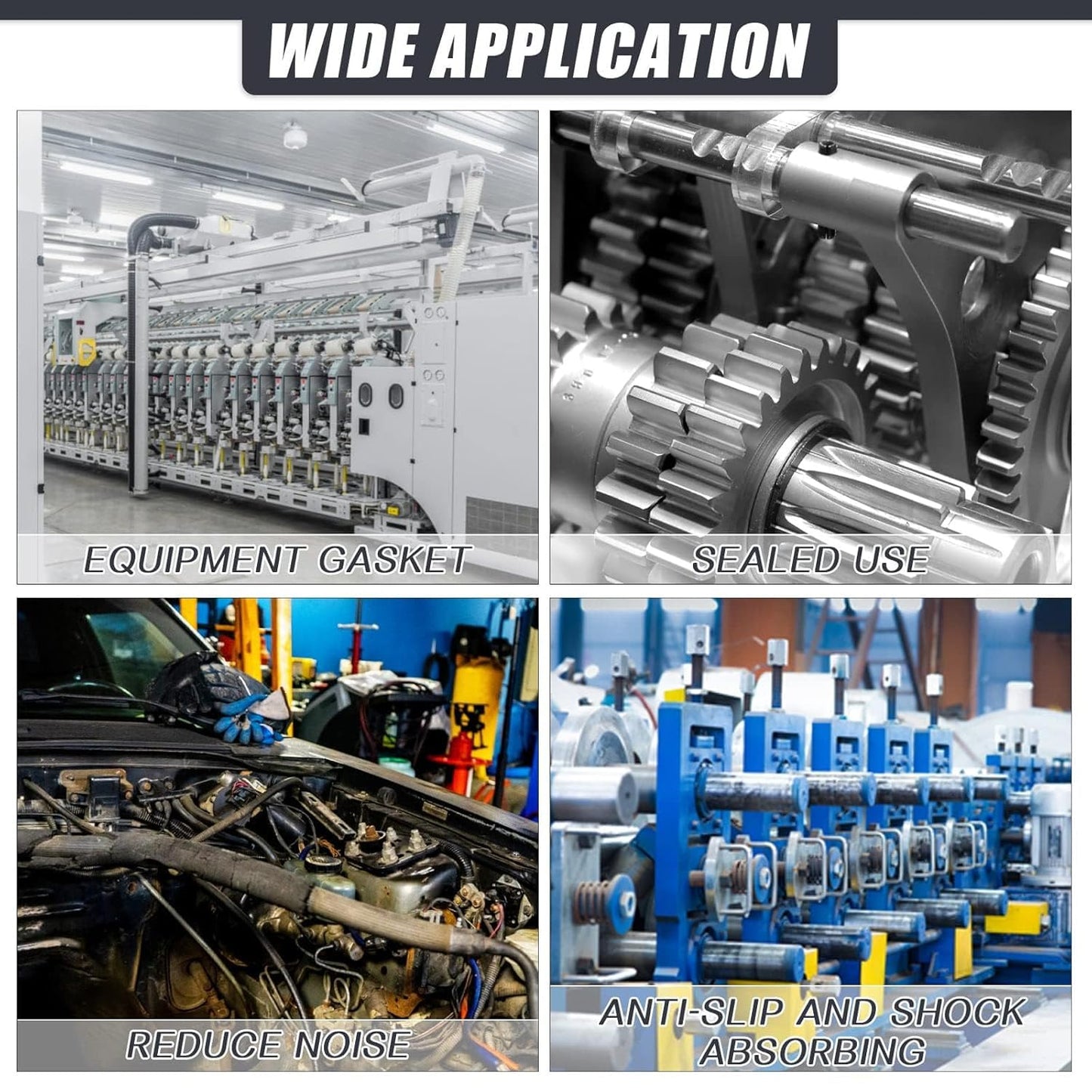 Neoprene Rubber Strips Self Adhesive Sheets, Rolls & Strips with Adhesive Backing Rubber Pads Self Stick Seal Gasket Tape for Matting Padding - 3” Wide x 1/16" Thick x 10' Long