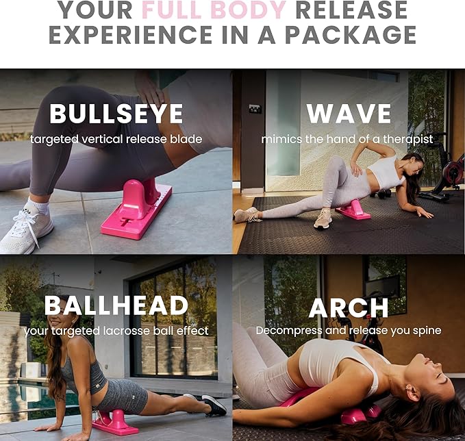 Thrival Relief Pro- Fully Adjustable Psoas, Back and Hip Flexor Muscle Release Tool for Deep Tissue, Trigger Point Massage (Pink) – Made in USA