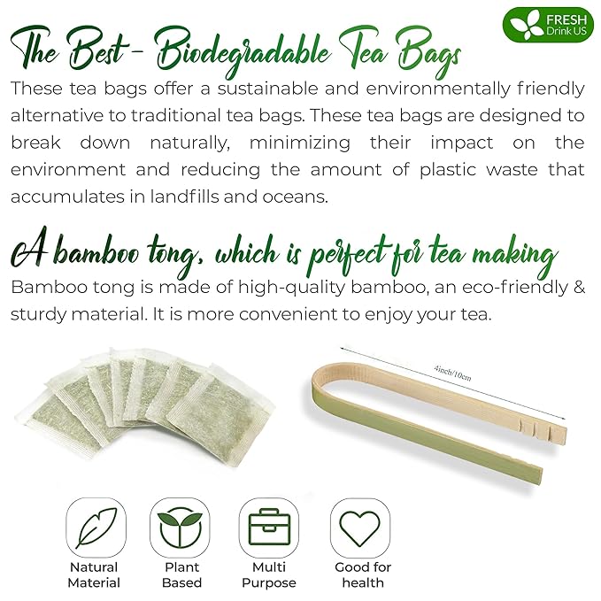 FreshDrinkUS Premium 75 Sage Leaf Tea Bags, 100% Natural & Pure. Loose Leaf Sage Herbal Tea. Made with Natural Material Tea Bags. No Sugar, No Caffeine, No Gluten, Vegan