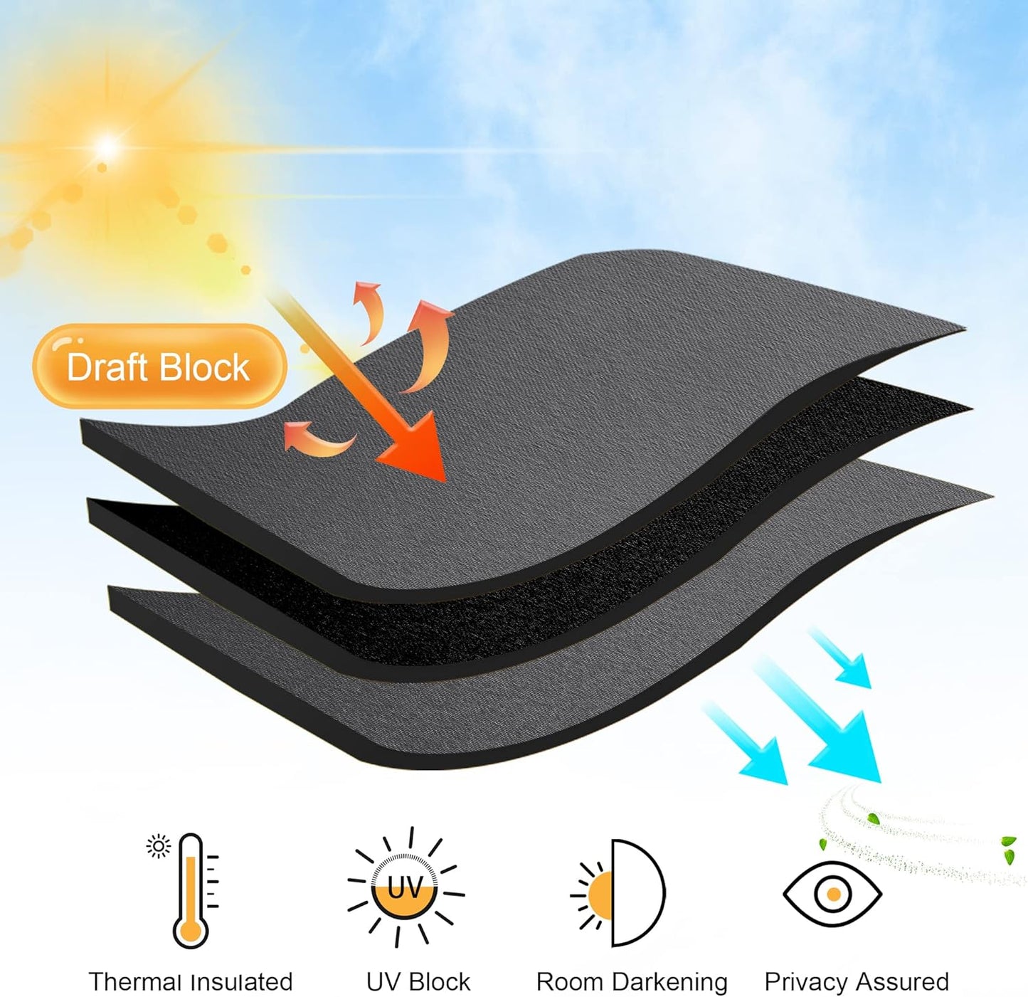 RYB HOME Short Curtains Half Window Curtains for Bedroom, Privacy Blackout Energy Saving Drapes for Living Room Bathroom Shades, Wide 29 x Long 24 inches per Panel, Grey, 2 Pcs