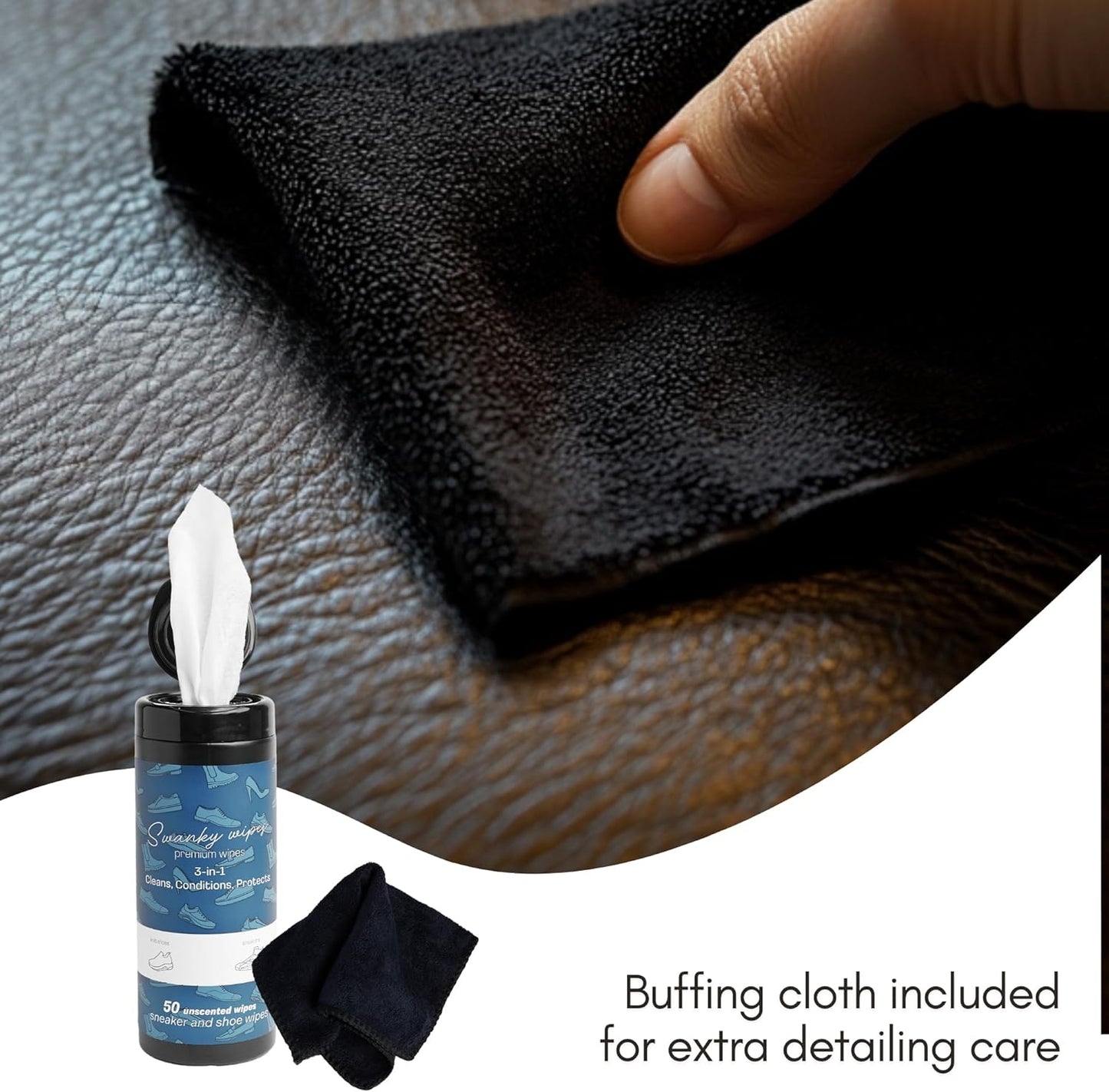 Swanky Shoe Cleaner Wipes - Leather and Sneaker Cleaner, Removes Dirt, Grime and Stains, Quick & Easy Shoe Sole and Boot Cleaning Wipes, Essential Shoe Cleaning Supplies - Canister, 200 Count