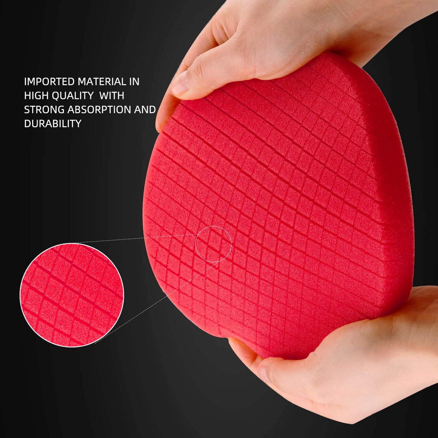 Red Finish Polishing Pads, Buffing Pads, SPTA 1Pc 6.5 Inch Face for 6 Inch 150mm Backing Plate Compound Buffing Sponge Pads for Car Buffer Polisher Compounding, Polishing and Waxing -FPTSS6R