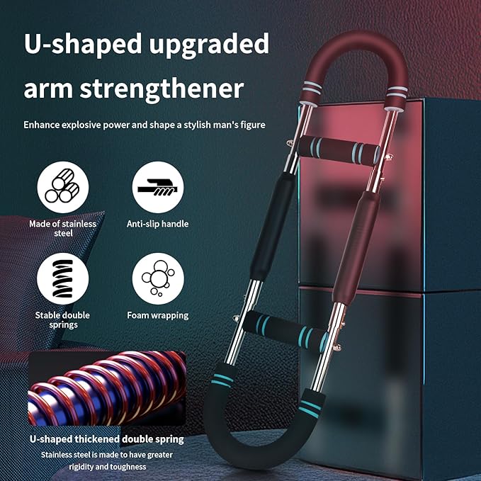 Twister Arm Trainer, 40-100lb Adjustable Chest Workout, Arm Trainer, Twister Arm Trainer, Portable Power Twister Bar, Detachable Design