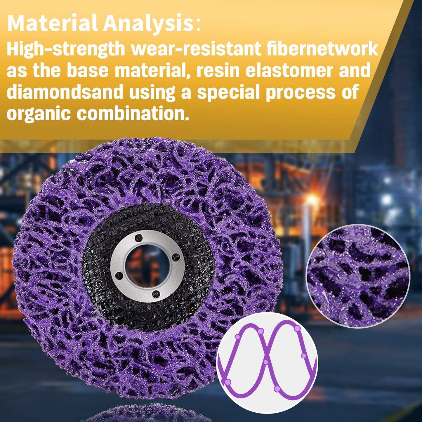 10 Pack Strip Discs Rust Remover Wheel Stripping Wheel for Angle Grinder Paint Strip Wheel Quick Abrasive Discs Rust, Oxidation, Paint Remover (4'' x 5/8'')