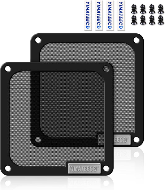 140mm PC Dust Filter for Computer Cooler Fan/PSU/Routers PVC 50 Mesh, Magnetic Dust Mesh Computer Fan Filter Grills with Screws Dustproof Case Cover (PVC V4.0, 140 * 140mm, 2pcs, Black)